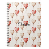 Red Cream Heart Balloons Notitieboek (Voorkant)