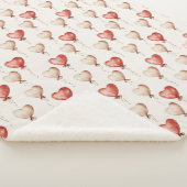 Red Cream Heart Balloons Sherpa Deken (3/4)