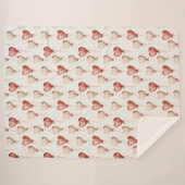 Red Cream Heart Balloons Sherpa Deken (Voorkant (horizontaal))