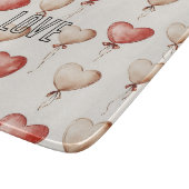 Red Cream Heart Balloons Snijplank (Hoek)