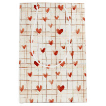 Red Cream Hearts Abstract