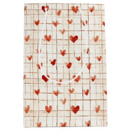 Red Cream Hearts Abstract Medium Cadeauzakje