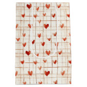 Red Cream Hearts Abstract Medium Cadeauzakje (Achterkant)