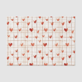 Red Cream Hearts Abstract Tissuepapier