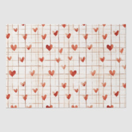Red Cream Hearts Abstract Tissuepapier