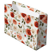 Red Cream Hearts and Flowers Vrijgezellenfeest Groot Cadeauzakje (Voorkant Gekanteld)