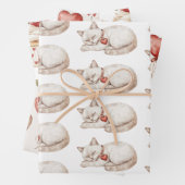 Red Cream Hearts Balloons Cupcakes Verjaardag Inpakpapier Vel (In situ)