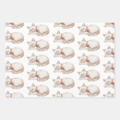 Red Cream Hearts Balloons Cupcakes Verjaardag Inpakpapier Vel (Voorkant)