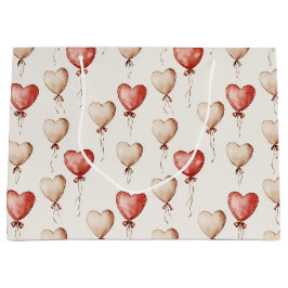 Red Cream Hearts Balloons Verjaardag Groot Cadeauzakje