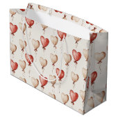 Red Cream Hearts Balloons Verjaardag Groot Cadeauzakje (Achterkant Gekanteld)