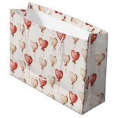 Red Cream Hearts Balloons Verjaardag Groot Cadeauzakje (Voorkant Gekanteld)