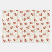 Red Cream Hearts Balloons Verjaardag Inpakpapier Vel (Voorkant 3)