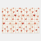 Red Cream Hearts Balloons Verjaardag Inpakpapier Vel (Voorkant)