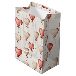 Red Cream Hearts Balloons Verjaardag Medium Cadeauzakje