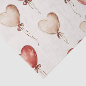 Red Cream Hearts Balloons Verjaardag Tissuepapier (Detail)