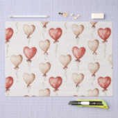 Red Cream Hearts Balloons Verjaardag Tissuepapier (Craft)