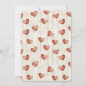 Red Cream Hearts Faux Wood Verjaardag Kaart (Achterkant)