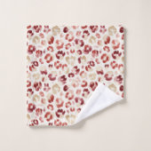 Red Cream Leopard Animal Print Bad Handdoek (Wasdoekje)