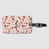 Red Cream Leopard Animal Print Bagagelabel (Voorkant (horizontaal))