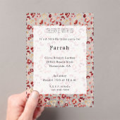 Red Cream Leopard Animal Print Birthday   Acryl Uitnodigingen (Insitu (Draagbaar))