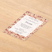 Red Cream Leopard Animal Print Birthday   Acryl Uitnodigingen (Laagn)