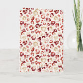 Red Cream Leopard Animal Print Birthday Kaart (Achterkant)