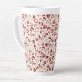 Red Cream Leopard Animal Print Birthday Latte Mok (Linkerhoek)