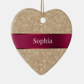 Red Cream Leopard Animal Print Christmas Keramisch Ornament (Rechts)