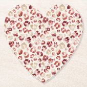 Red Cream Leopard Animal Print Kartonnen Onderzetters (Voorkant)