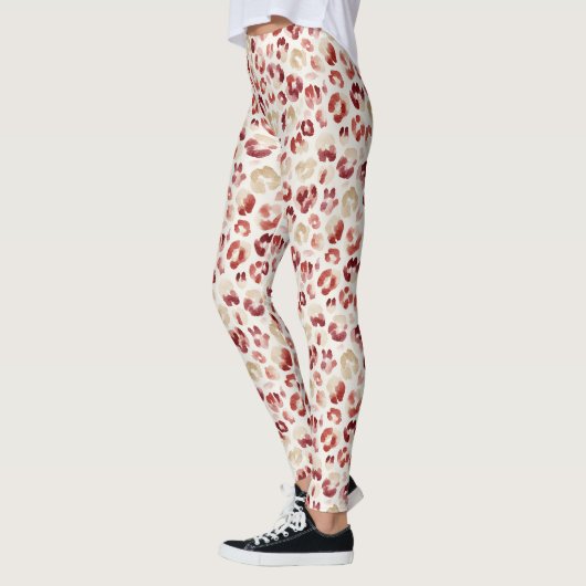Red Cream Leopard Animal Print Leggings (Links)