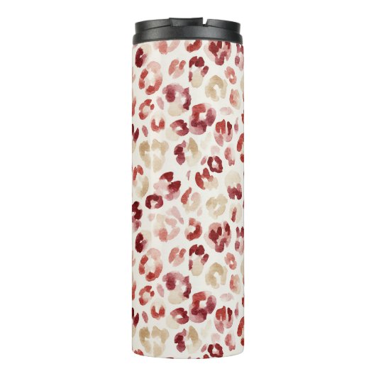 Red Cream Leopard Animal Print Thermosbeker (Achterkant)