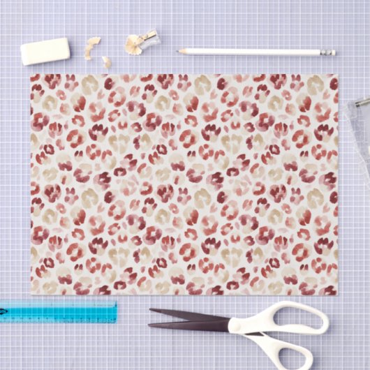 Red Cream Leopard Animal Print Tissuepapier (Craft)