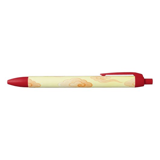 Red Cream Lucky Clouds Pen (Bovenkant)