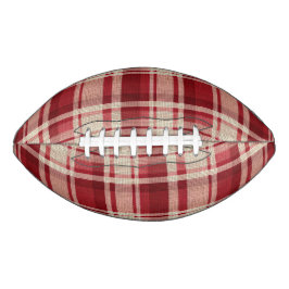 Red Cream Plaid Stripes American Football