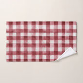 Red Cream Plaid Stripes Bad Handdoek (Handdoek)