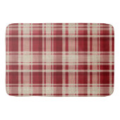 Red Cream Plaid Stripes Badmat (Voorkant)