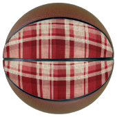 Red Cream Plaid Stripes Basketbal (Voorkant)