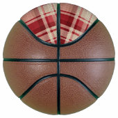 Red Cream Plaid Stripes Basketbal (Rechts)