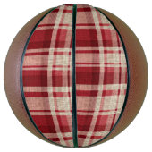 Red Cream Plaid Stripes Basketbal (Verticaal)