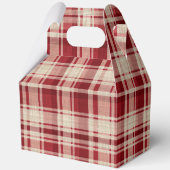 Red Cream Plaid Stripes Bedankdoosjes (Voorkant)