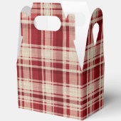 Red Cream Plaid Stripes Bedankdoosjes (Open)