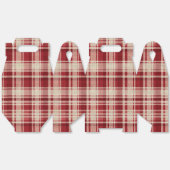Red Cream Plaid Stripes Bedankdoosjes (Ongevouwen)