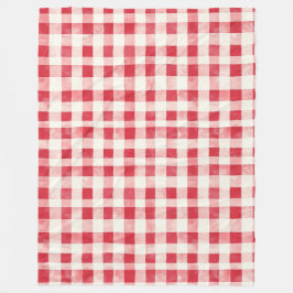 Red Cream Plaid Stripes Birthday Fleece Deken