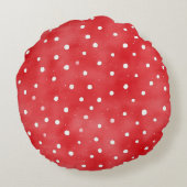 Red Cream Plaid Stripes Birthday Rond Kussen (Achterkant)