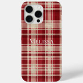 Red Cream Plaid Stripes Case-Mate iPhone Case (Achterkant)