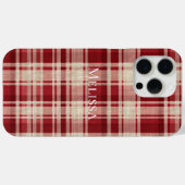 Red Cream Plaid Stripes Case-Mate iPhone Case (Achterkant (horizontaal))