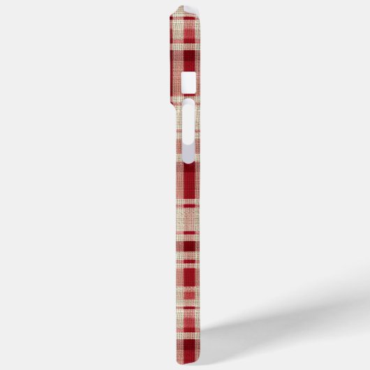 Red Cream Plaid Stripes Case-Mate iPhone Case (Achterkant / Links)
