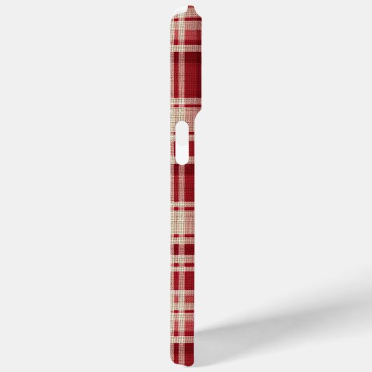 Red Cream Plaid Stripes Case-Mate iPhone Case (Achterkant / Rechts)