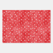 Red Cream Plaid Stripes Dots Birthday Inpakpapier Vel (Voorkant 2)