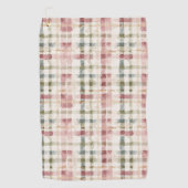 Red Cream Plaid Stripes  Golfhanddoek (Voorkant)